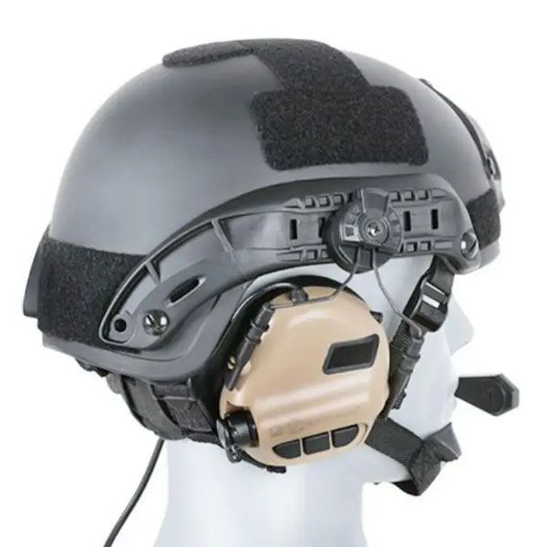 Активні стрілецькі навушники Earmor M32H Койот з гарнітурою, Тактичні навушники для стрільби шумоподавляючі Earmor M32H Koyot фото