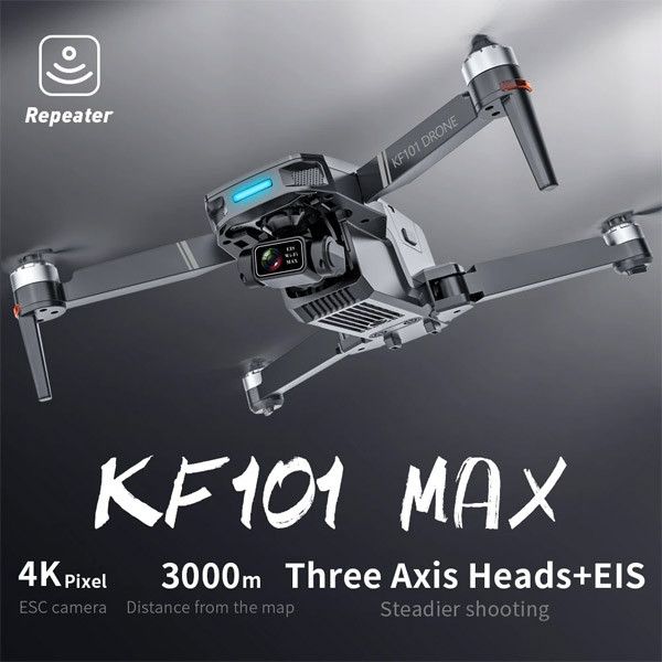 Квадрокоптер KF101 Pro Max с GPS, радиус действия до 3000 метров, камера Quad с 3-х осевой стабилизацией EIS 1579697709 фото