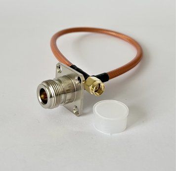 Пигтейл SMA Male - N-Type-Female Flange ВЧ кабель переходник RG400 длинна 30 см t0000194 фото